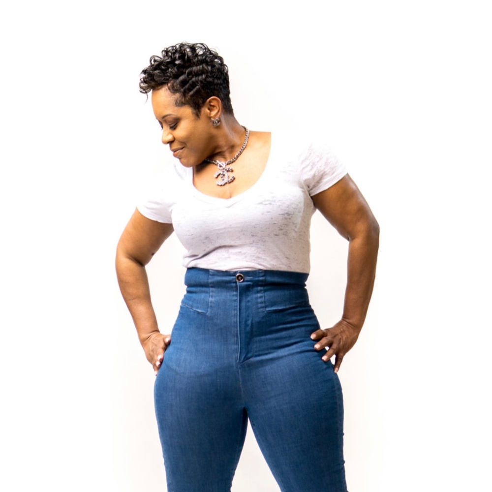 High Waist Crystal Jeans